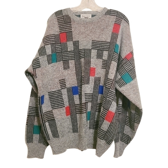 Buffalo David Bitton Other - Buffalo | Men's Vintage Multi-Colored Geometric Print Crewneck Sweater (Size 2X)